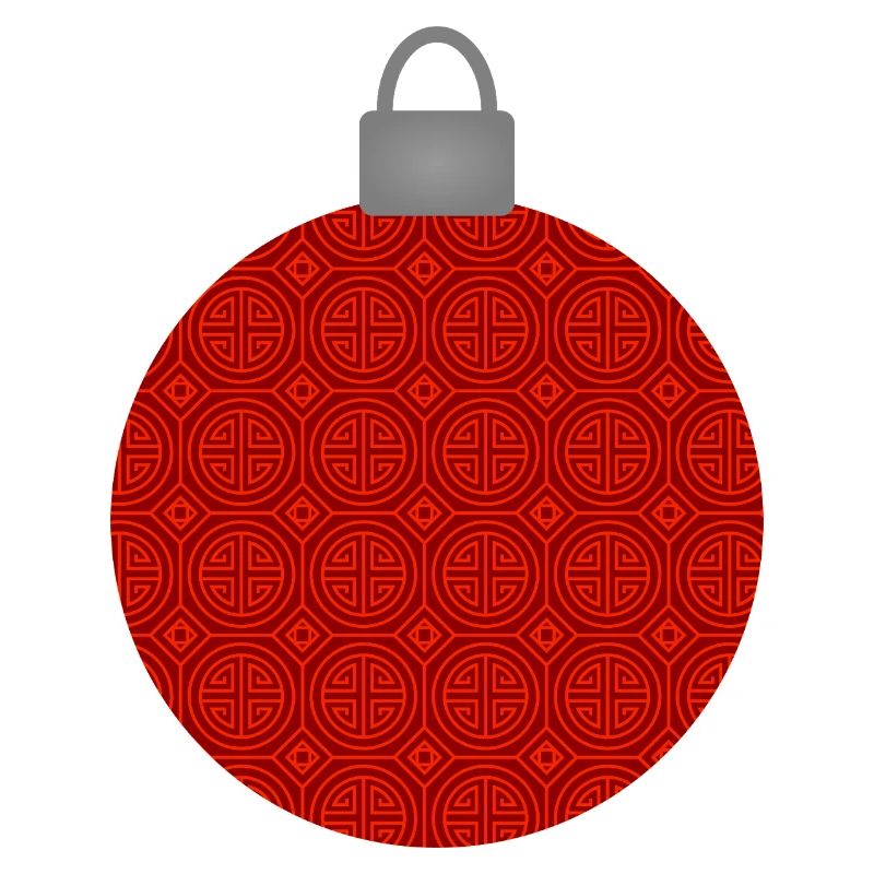 Rotes Rundmuster Weihnachtskugel
