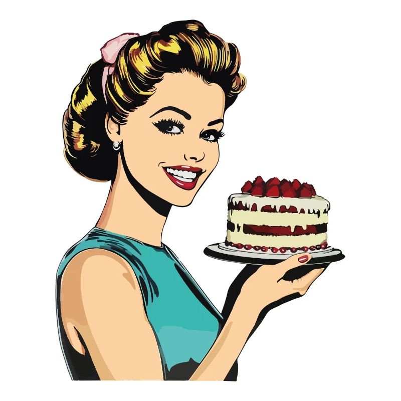 Cuisson Gâteau Cuisson Reine Cuisson Fée Boulanger Pop Art