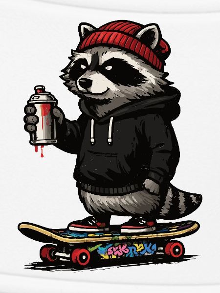 Waschbär Skate Graffiti