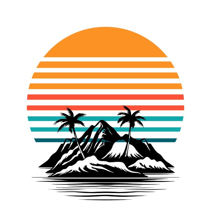 Retro Sonnenpalmenhorizont