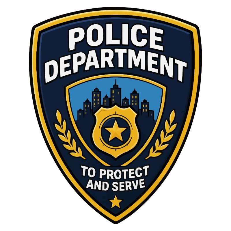 Polizei Abzeichen Patch Stadt Skyline