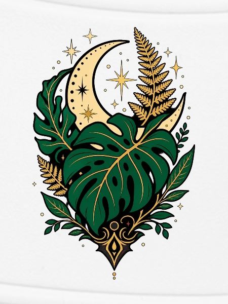Monstera Moon – Mystisches Botanical Design