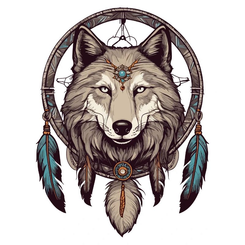 Traumfänger mit Wolf