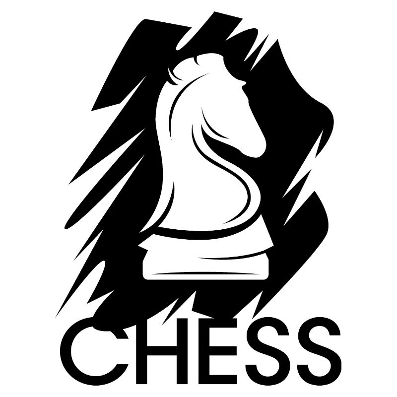 icône de cheval d’échecs logo icône de coup de pinceau d’échecs