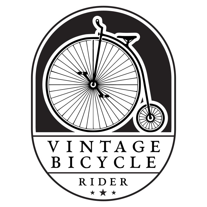 Vintage Bicycle Rider, Schwarz auf hell, Hochrad