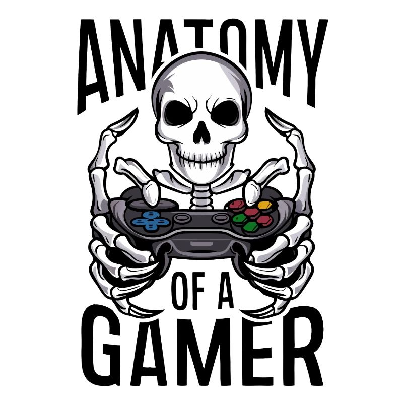 Gamer Skeleton with Game Controller