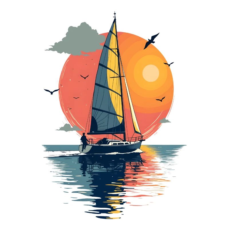 Sailboat before sunset