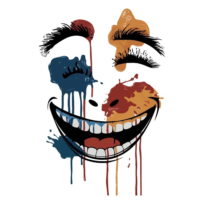 Psychedelic Dripping Skull Face – Abstract Horror