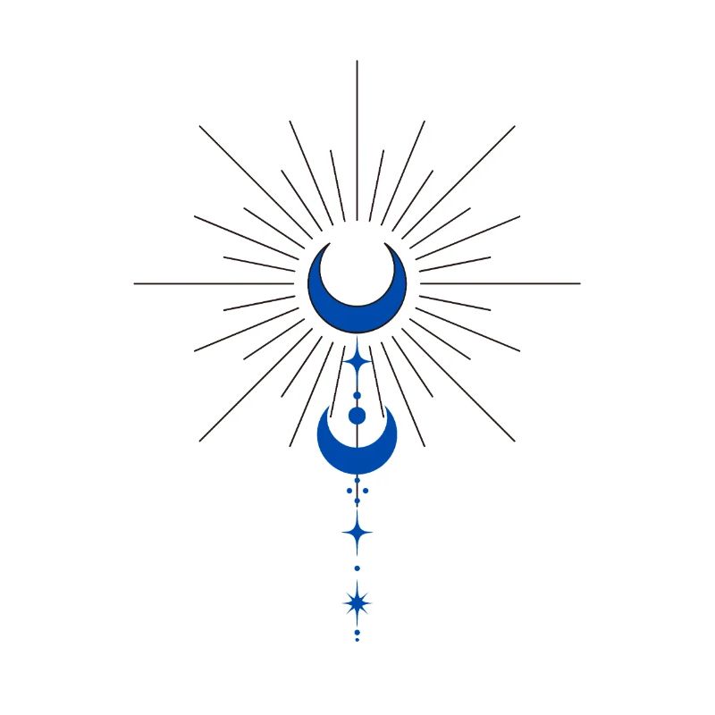Peace symbol with moon