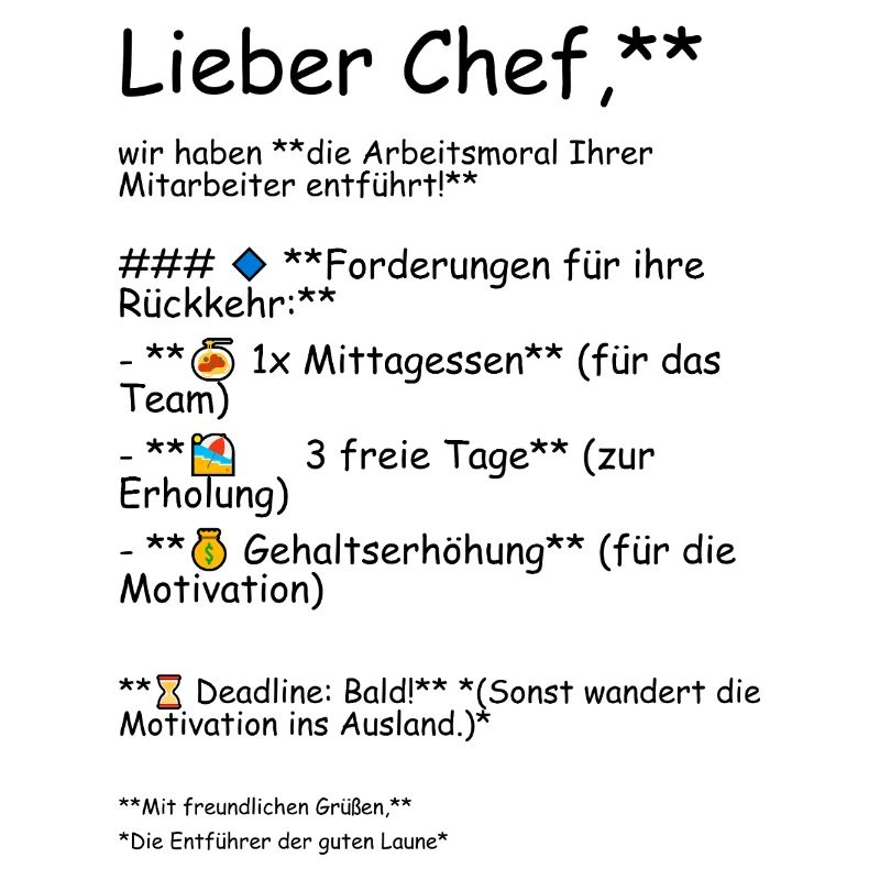 Die Arbeitsmoral