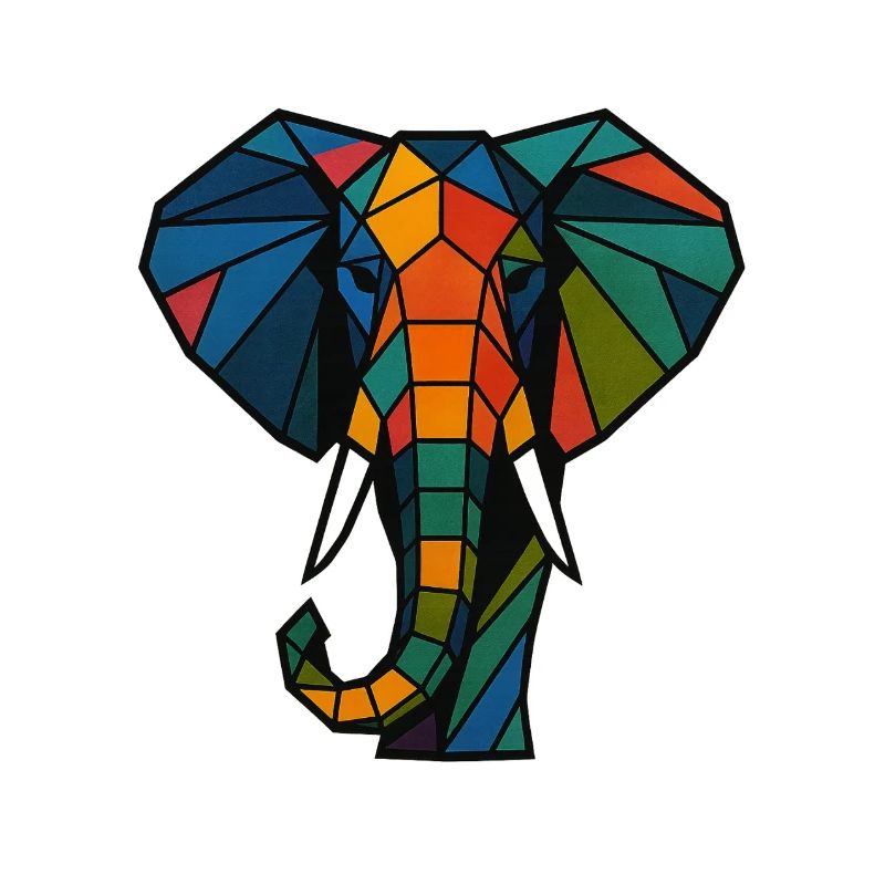 Geometric Elephant Print