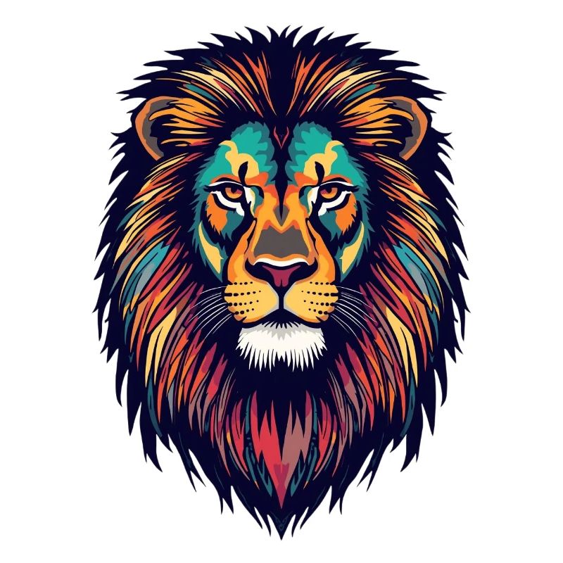 Explosion de couleur de lion brillant
