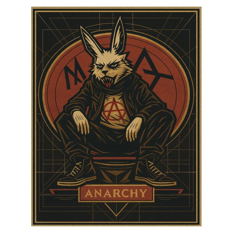 Anarchic bunny in punk style