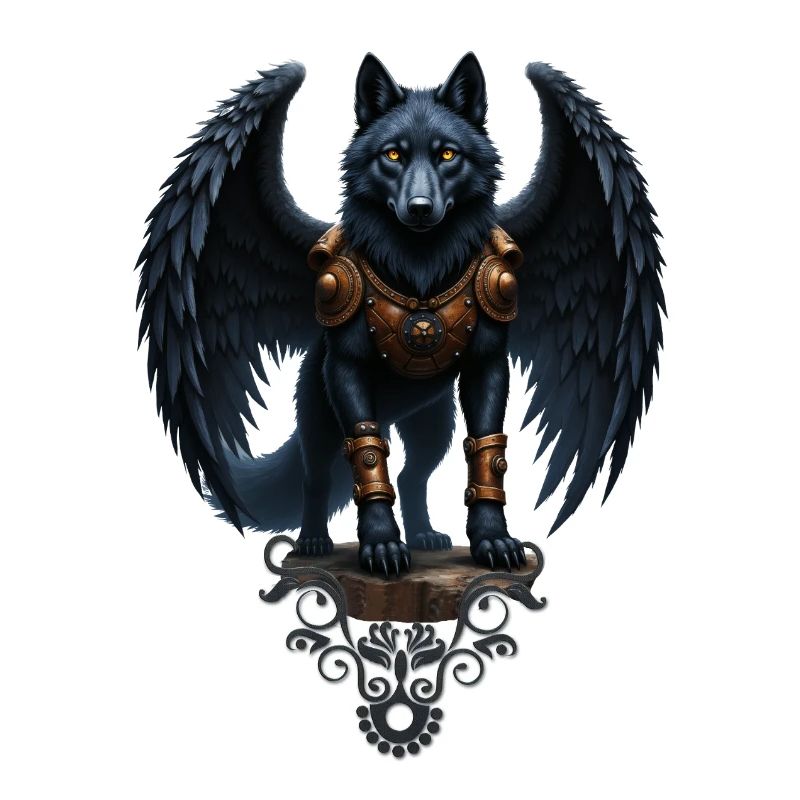 Winged Wolf Armed with Fantasy