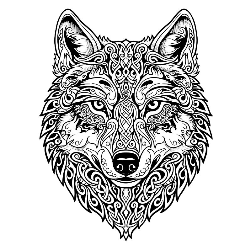 Celtic Wolf's Head