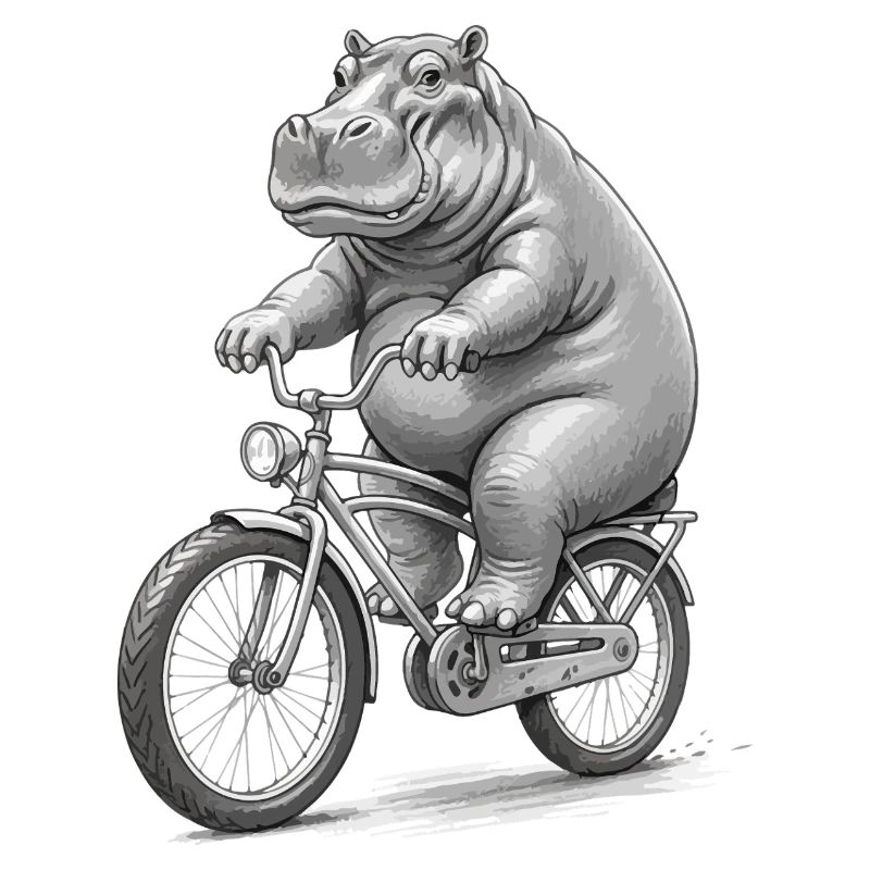 Hippo on a Bicycle