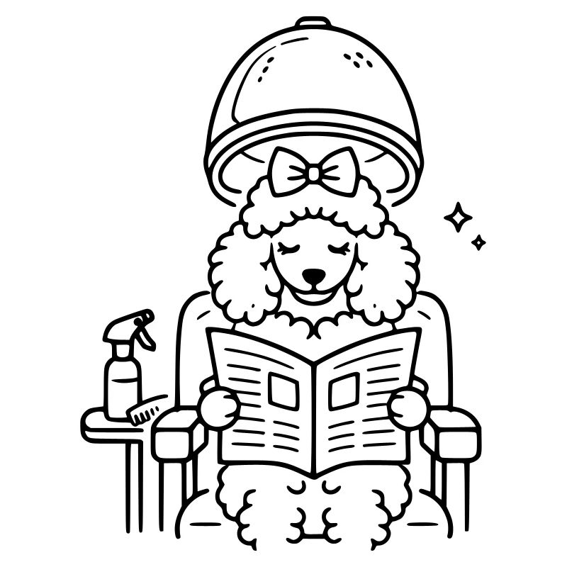 Caniche chez le coiffeur