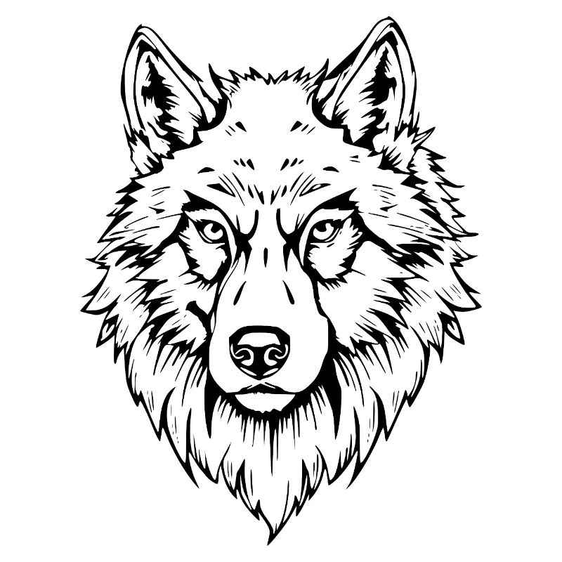black wolf head face
