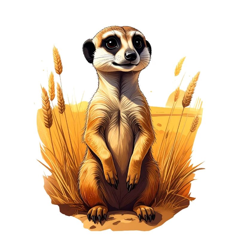 Ein Erdmännchen in der Savanne