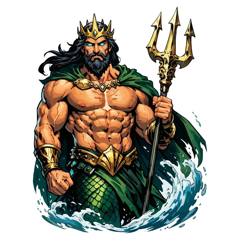 Le roi Poséidon avec le Trident