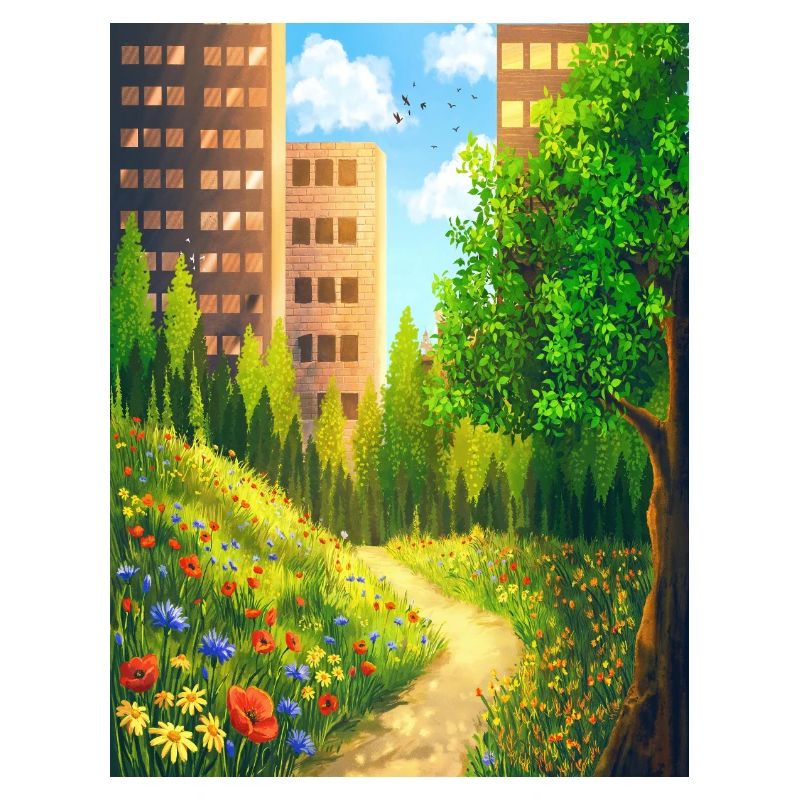 Städtischer Blumenpfad