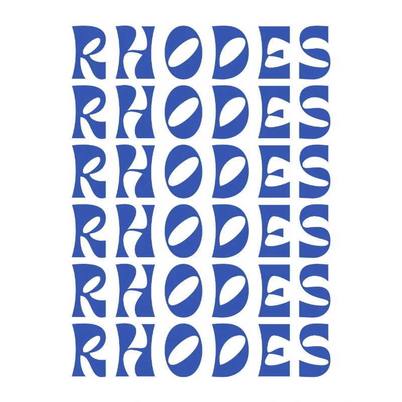 Rhodes Blue Typographic Pattern