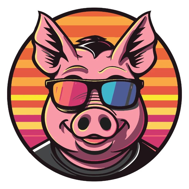 Cochon Bande Dessinée Été Cool