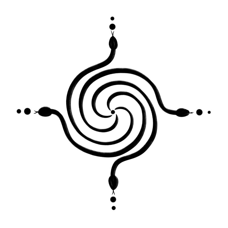 Schlangen in Form einer Spirale