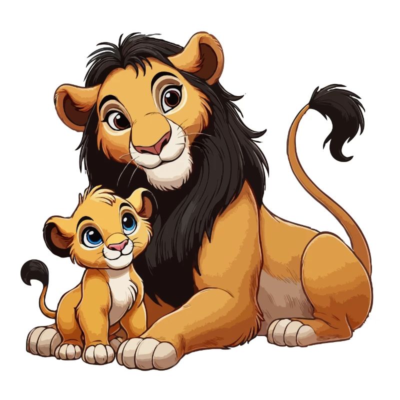 Löwe Vater mit Kind