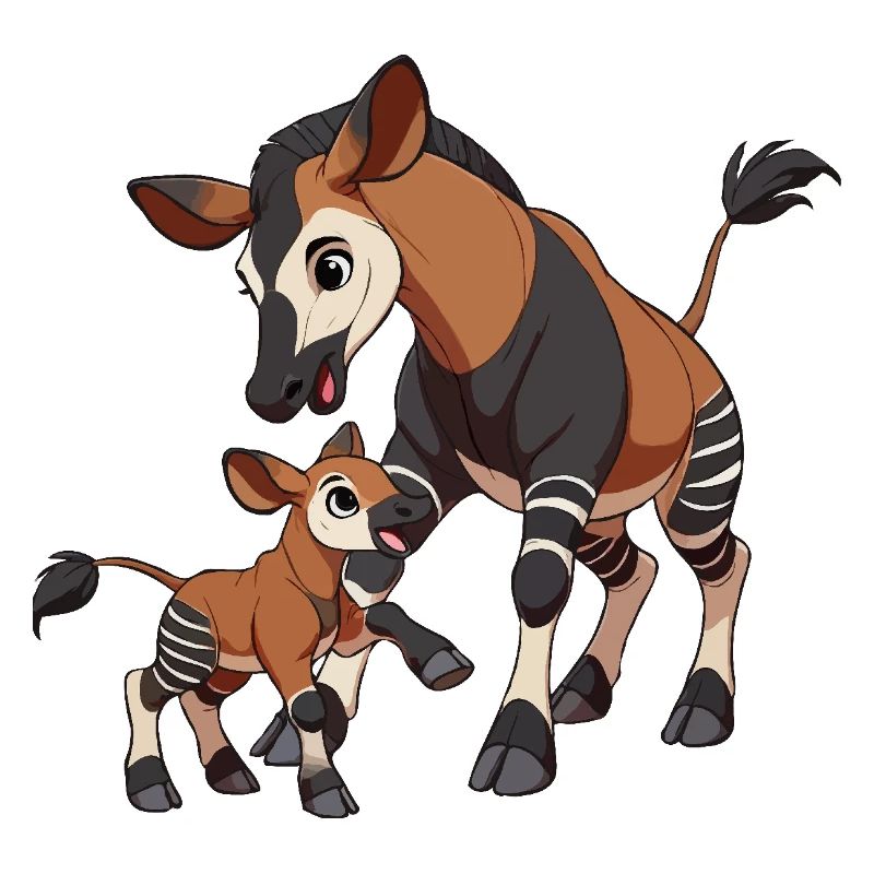 Okapi Mutter und Kind