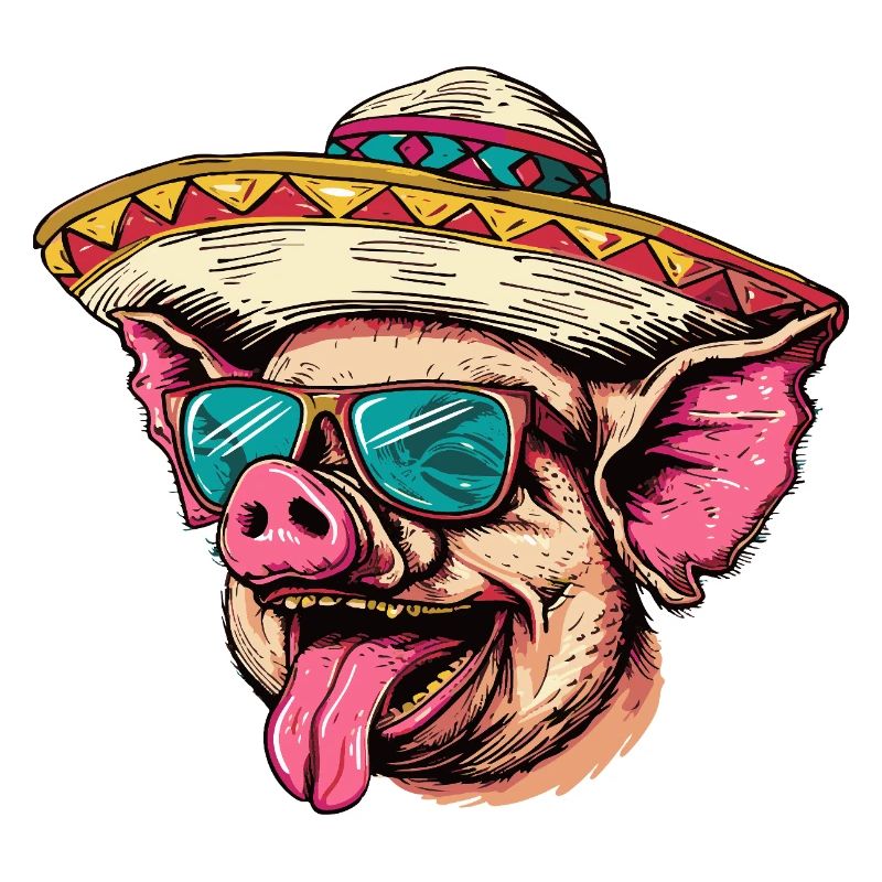 Pig Comic Funny Sombrero