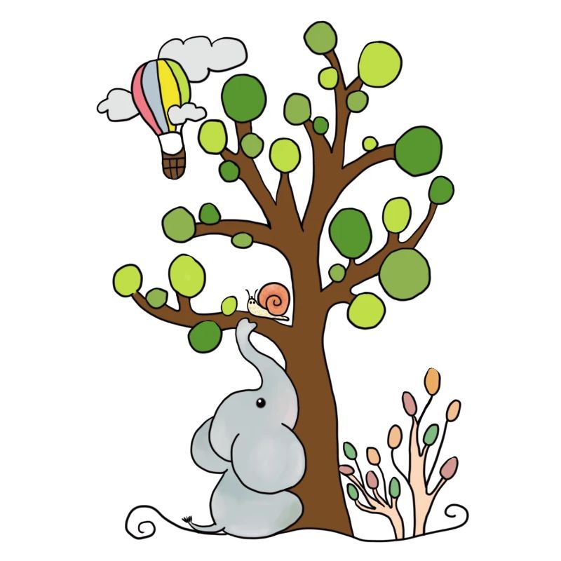 Elephant under the tree