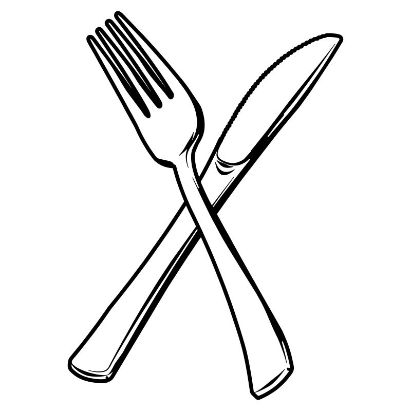 Knife and fork transparent