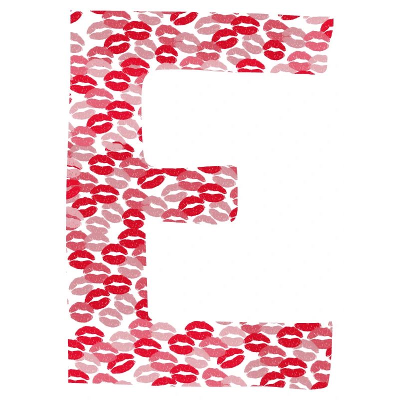 Lettre E - tshirt bisous