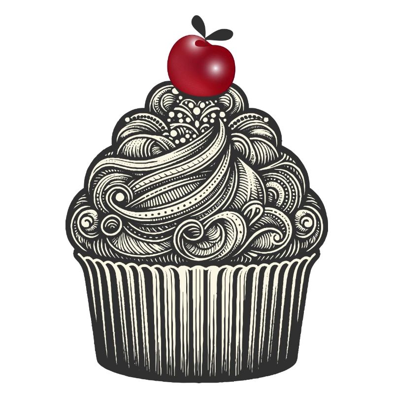 Topping mit Kirsche im Cupcake Förmchen