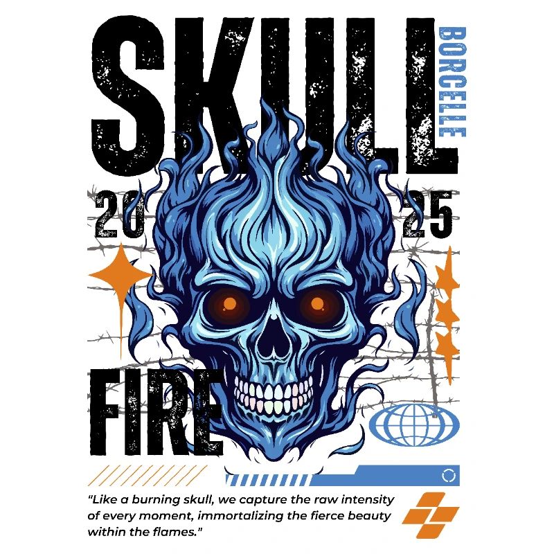 Blue Skull Black