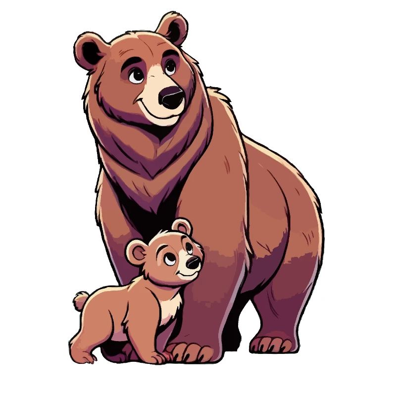 Braunbär Mutter und Kind