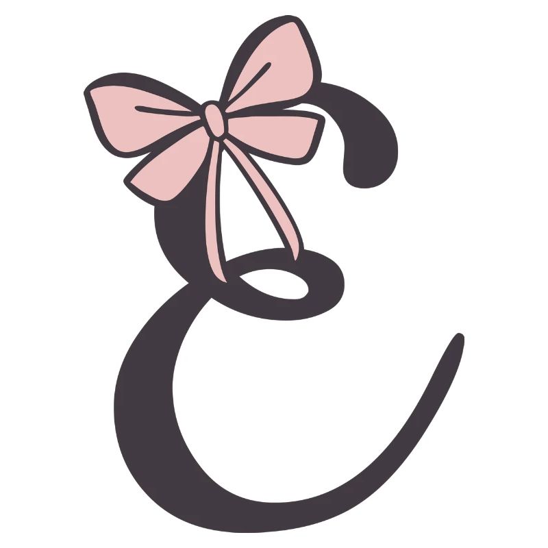 Initial letter E ribbon