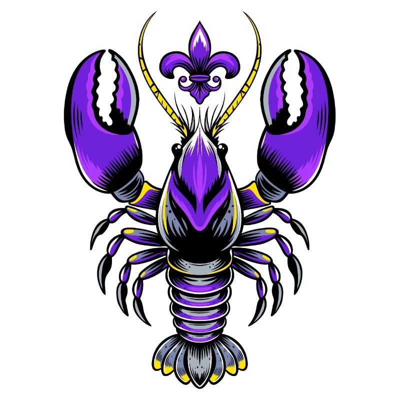 Mardi Gras Languste mit Fleur-de-Lis Design