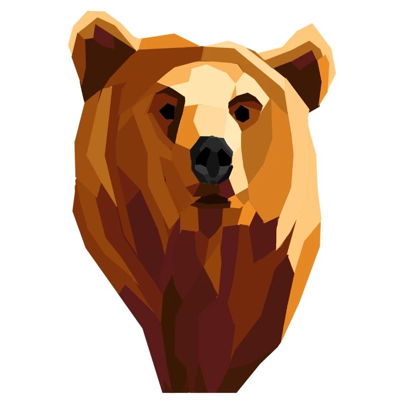 Low poly geometric bear