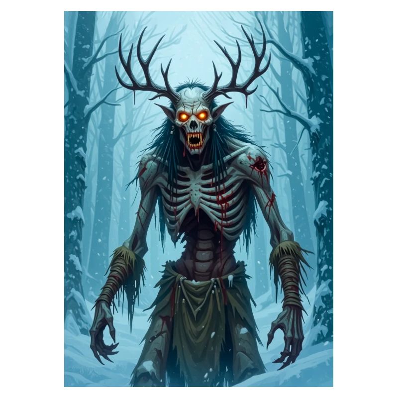 Wendigo, abgemagerter kannibalischer Dämon der Folklore