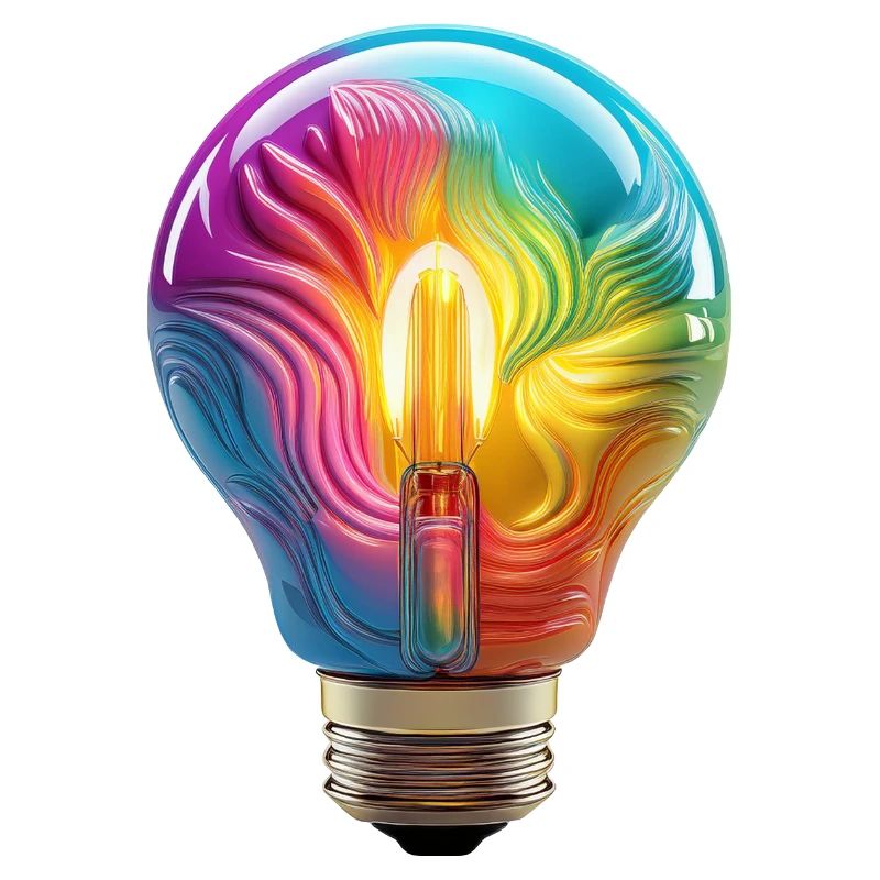 Ampoule colorée comme symbole de créativité