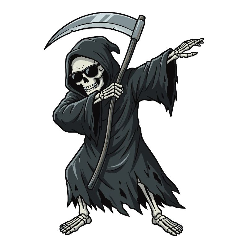 Dabbing Grim Reaper – Dessin animé Drôle du Crâne
