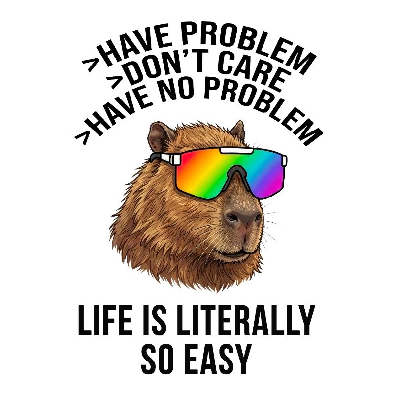 Cool Capybara Rainbow Sunglasses - Chill meme