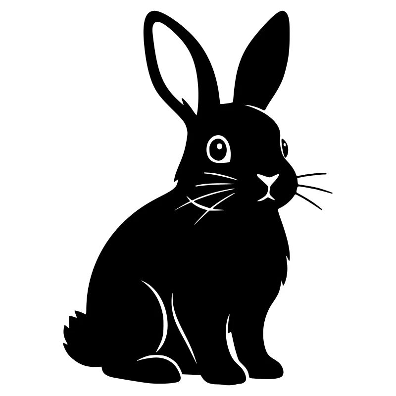 Bunny Rabbit Silhouette Black Vector
