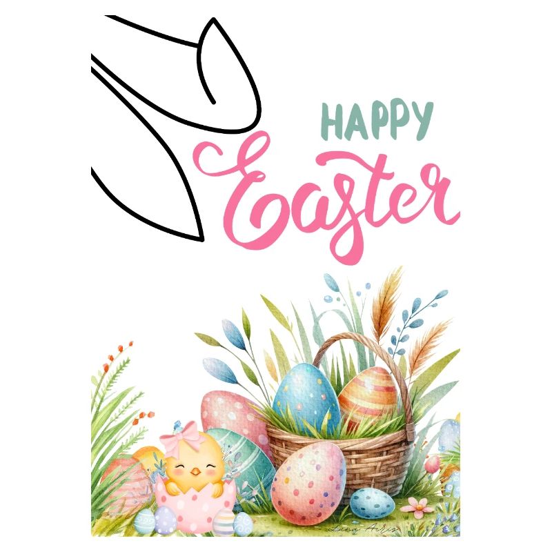 Pastel Easter Basket and Eggs