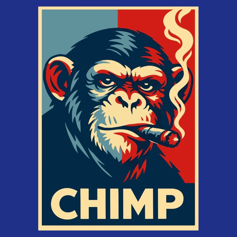 Retro Chimp Cigar Poster