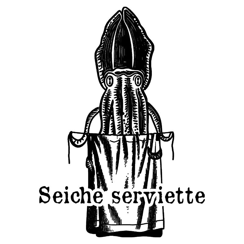 Seiche serviette - humour marin et absurde