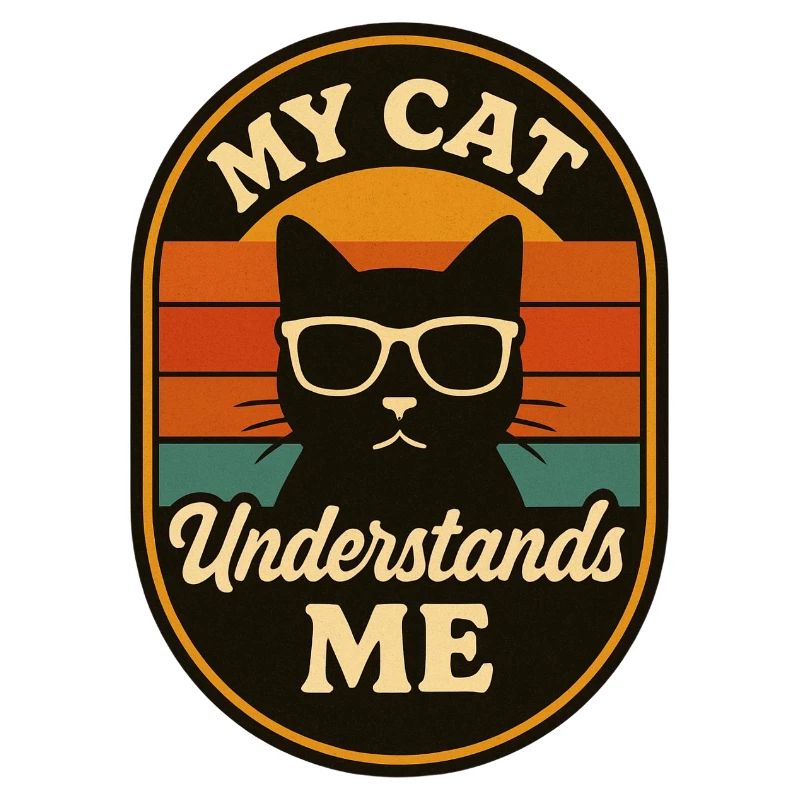 Logo rétro de mon chat qui me comprend
