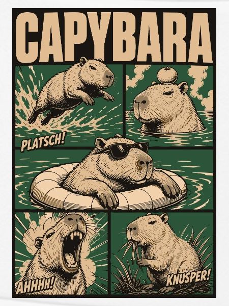 Comic Capybara Action Style